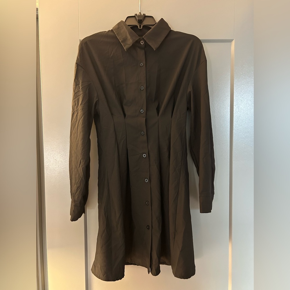 Black Button-Up Shirt Dress